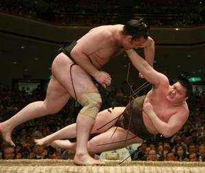 琴欧州から投げつけられる白鳳