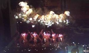 大曲の花火、大会提供花火「武士道」ＮＨＫ録画より