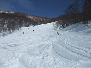 岩鞍のシュプール